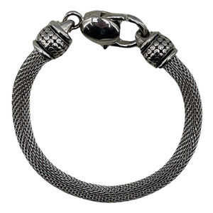 Sterling Silver Mesh Chain Bracelet Minimalist Simple Modern Unisex 7.5"